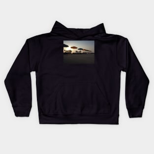 umbrellas on the beach Kids Hoodie